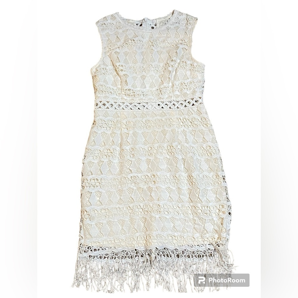 Lulus White Crochet Lace Sleeveless Bodycon Dress Size M - Picture 6 of 13